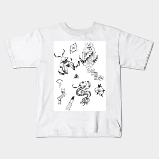 Old school tattoo flash Kids T-Shirt